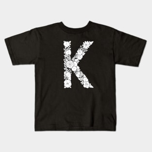 Floral Letter K Kids T-Shirt